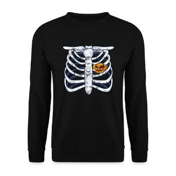 Pumpkin Skeleton Halloween - Unisex Sweatshirt - black - Front - Alina (178cm) & Michal (187cm)