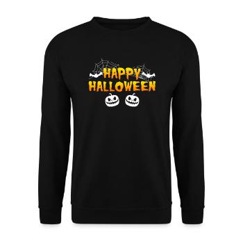Fröhliches Halloween - Unisex Pullover - Schwarz - Vorne - Alina (178cm) & Michal (187cm)