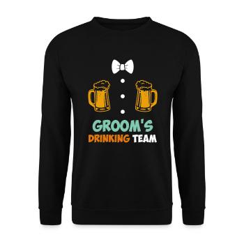 Jungesellenabschied Männer Team Bräutigam Hochzeit - Unisex Pullover - Schwarz - Vorne - Alina (178cm) & Michal (187cm)