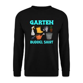 Garten Buddel Shirt Gartenarbeit - Unisex Pullover - Schwarz - Vorne - Alina (178cm) & Michal (187cm)