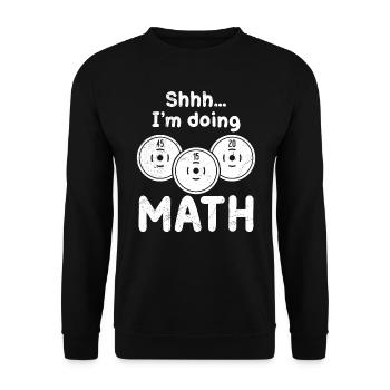 Shh. ich betreibe Mathe Bodybuilder Kraftsport - Unisex Pullover - Schwarz - Vorne - Alina (178cm) & Michal (187cm)