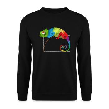 Fibonacci Tag Goldenes Ratio Mathe Chamäleon - Unisex Pullover - Schwarz - Vorne - Alina (178cm) & Michal (187cm)