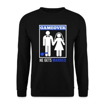 Game over - Mari Groom Jungesellenabschied - Sweat-shirt Unisexe - noir - Devant - Alina (178cm) & Michal (187cm)