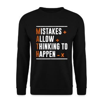 Mistakes allow Thinking to happen Math - Unisex Sweatshirt - black - Front - Alina (178cm) & Michal (187cm)