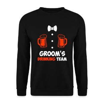 Jungesellenabschied Männer Team Bräutigam Hochzeit - Unisex Pullover - Schwarz - Vorne - Alina (178cm) & Michal (187cm)