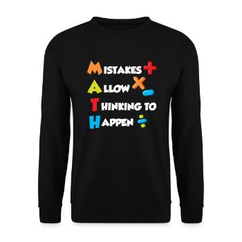 Mistakes allow Thinking to happen Mathematics - Unisex Sweatshirt - black - Front - Alina (178cm) & Michal (187cm)