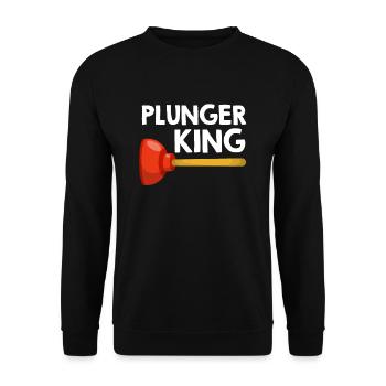 Pömpel King Plumber Spengler - Unisex Sweatshirt - black - Front - Alina (178cm) & Michal (187cm)