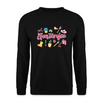 Gartenfee Gärtnerin Landschaftsbauerin Damen - Unisex Pullover - Schwarz - Vorne - Alina (178cm) & Michal (187cm)