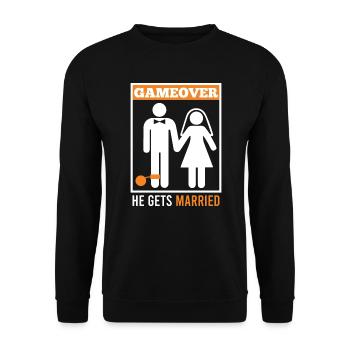 Game over - Mari Groom Jungesellenabschied - Sweat-shirt Unisexe - noir - Devant - Alina (178cm) & Michal (187cm)