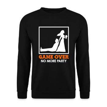Game Over - Brautpaar Hochzeit - Unisex Pullover - Schwarz - Vorne - Alina (178cm) & Michal (187cm)