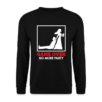 Game Over - Brautpaar Hochzeit - Unisex Pullover - Schwarz - Vorne - Alina (178cm) & Michal (187cm)