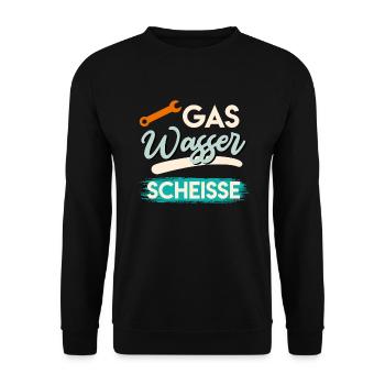 Gas Wasser Scheiße - Unisex Pullover - Schwarz - Vorne - Alina (178cm) & Michal (187cm)