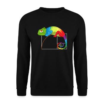Fibonacci Jour Nombre d’Or Math Caméléon - Sweat-shirt Unisexe - noir - Devant - Alina (178cm) & Michal (187cm)