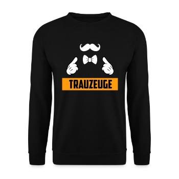 Trauzeuge Mann Hochzeit - Unisex Pullover - Schwarz - Vorne - Alina (178cm) & Michal (187cm)