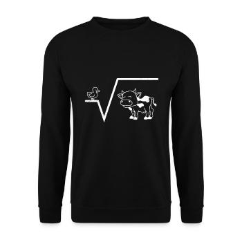 Racine de canard de vache nte racine de q mathématiques - Sweat-shirt Unisexe - noir - Devant - Alina (178cm) & Michal (187cm)