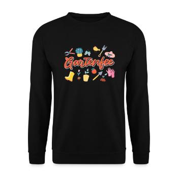 Gartenfee Gärtnerin Landschaftsbauerin Damen - Unisex Pullover - Schwarz - Vorne - Alina (178cm) & Michal (187cm)