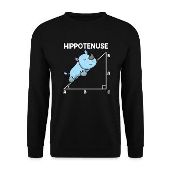 Hypotenuse Hippo Hippotenuse Math - Unisex Sweatshirt - black - Front - Alina (178cm) & Michal (187cm)