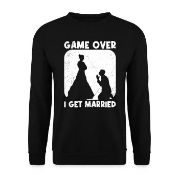Game over - Brautpaar Mann und Frau Hochzeit - Unisex Pullover - Schwarz - Vorne - Alina (178cm) & Michal (187cm)