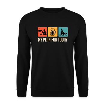 Plumber Men Profession Plan for Today Beer and Woman - Unisex Sweatshirt - black - Front - Alina (178cm) & Michal (187cm)