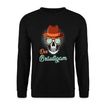 Hochzeit Männer Bräutigam Jungesellenabschied - Unisex Pullover - Schwarz - Vorne - Alina (178cm) & Michal (187cm)