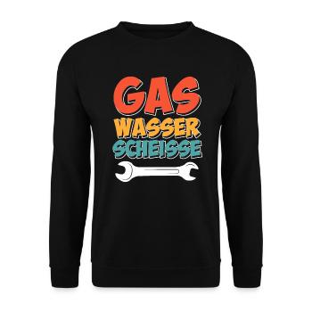 Gas Wasser Scheiße - Unisex Pullover - Schwarz - Vorne - Alina (178cm) & Michal (187cm)