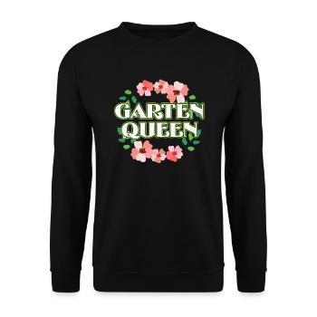 Garten Königin Gärtnerin - Unisex Pullover - Schwarz - Vorne - Alina (178cm) & Michal (187cm)