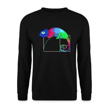 Fibonacci Tag Goldenes Ratio Mathe Chamäleon - Unisex Pullover - Schwarz - Vorne - Alina (178cm) & Michal (187cm)