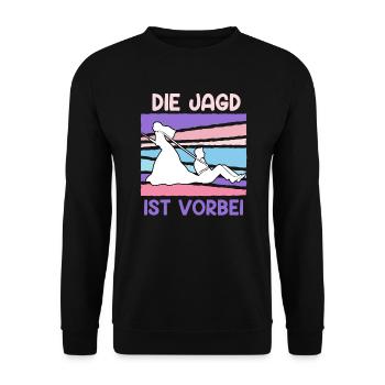 Männerjagd Hochzeit Braut Jungesellenabschied - Unisex Pullover - Schwarz - Vorne - Alina (178cm) & Michal (187cm)
