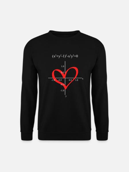 Lustige Mathe Gleichung Herz Funktion - Unisex Pullover - Schwarz
