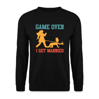 Game over - Jungesellenabschied Man Wedding - Sweat-shirt Unisexe - noir - Devant - Alina (178cm) & Michal (187cm)