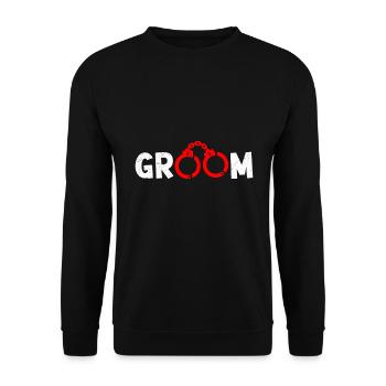 Groom Groom Wedding Bachelor Party - Unisex Sweatshirt - black - Front - Alina (178cm) & Michal (187cm)