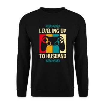 Bachelor party man wedding groom - Unisex Sweatshirt - black - Front - Alina (178cm) & Michal (187cm)