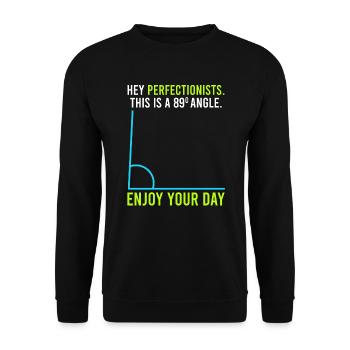 Il s’agit d’un angle de 89° pour les listes de perfection - Sweat-shirt Unisexe - noir - Devant - Alina (178cm) & Michal (187cm)