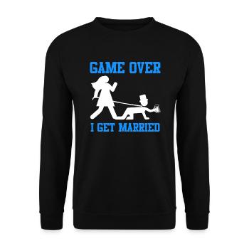 Game over - Jungesellenabschied Man Wedding - Sweat-shirt Unisexe - noir - Devant - Alina (178cm) & Michal (187cm)