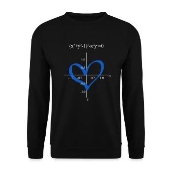 Lustige Mathe Gleichung Herz Funktion - Unisex Pullover - Schwarz - Vorne - Alina (178cm) & Michal (187cm)