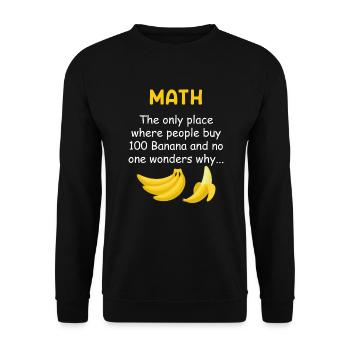 Mathe der Ort wo Leute 100 Äpfel kaufen - Unisex Pullover - Schwarz - Vorne - Alina (178cm) & Michal (187cm)