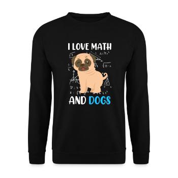 J’adore les mathématiciens en mathématiques et les vadrouilles de chien - Sweat-shirt Unisexe - noir - Devant - Alina (178cm) & Michal (187cm)