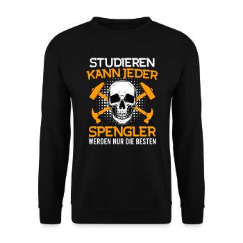 Spengler werden die Besten - Unisex Pullover - Schwarz - Vorne - Alina (178cm) & Michal (187cm)
