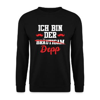 Hochzeit Bräutigam Jungesellenabschied - Unisex Pullover - Schwarz - Vorne - Alina (178cm) & Michal (187cm)