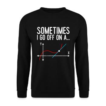 Parfois, je pars sur une tangente Math - Sweat-shirt Unisexe - noir - Devant - Alina (178cm) & Michal (187cm)