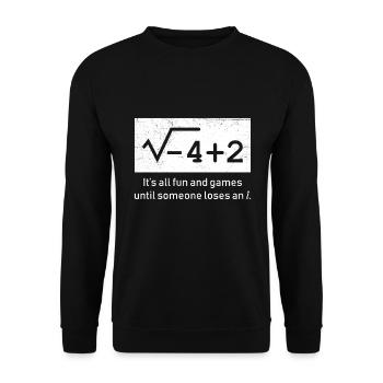 Komplexe Zahlen lustiges Mathe - Unisex Pullover - Schwarz - Vorne - Alina (178cm) & Michal (187cm)