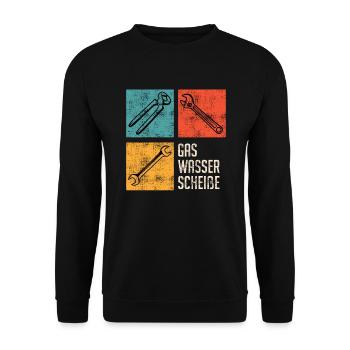 Gas Water Shit Plumber - Unisex Sweatshirt - black - Front - Alina (178cm) & Michal (187cm)
