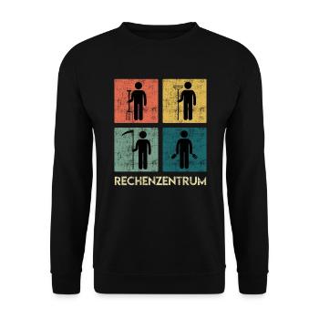 Rechenzentrum Garten Rechen Gärtner - Unisex Pullover - Schwarz - Vorne - Alina (178cm) & Michal (187cm)