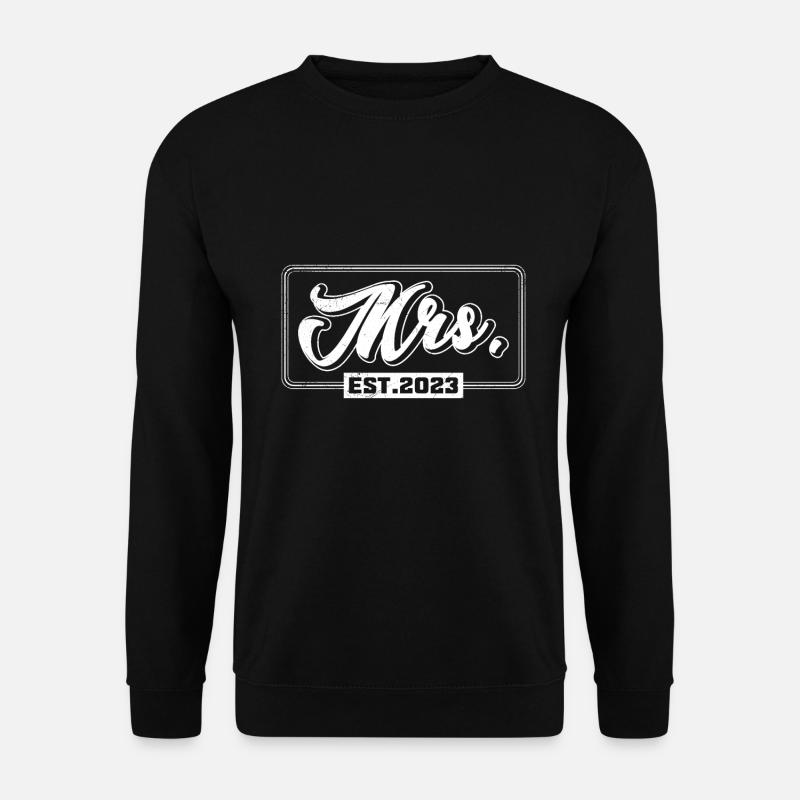 Mrs Mr Deko Hochzeit - Unisex Pullover - Schwarz
