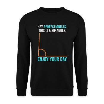 This is an 89° angle for perfection lists - Unisex Sweatshirt - black - Front - Alina (178cm) & Michal (187cm)
