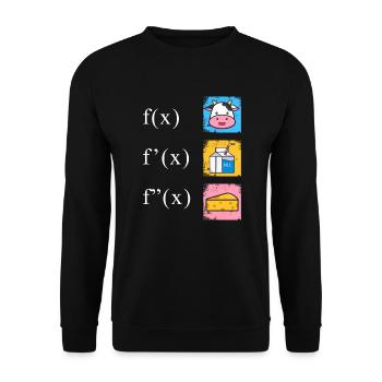 Dérivation mathématique Fromage au lait de vache - Sweat-shirt Unisexe - noir - Devant - Alina (178cm) & Michal (187cm)