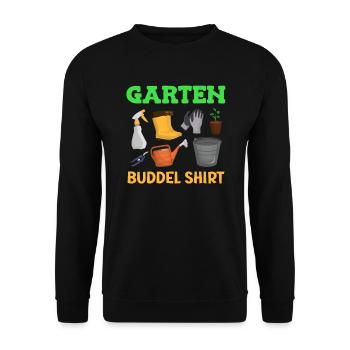 Garten Buddel Shirt Gartenarbeit - Unisex Pullover - Schwarz - Vorne - Alina (178cm) & Michal (187cm)