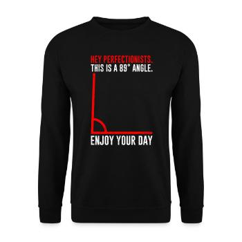 89° Winkel enjoy your Day Mathematician - Unisex Sweatshirt - black - Front - Alina (178cm) & Michal (187cm)