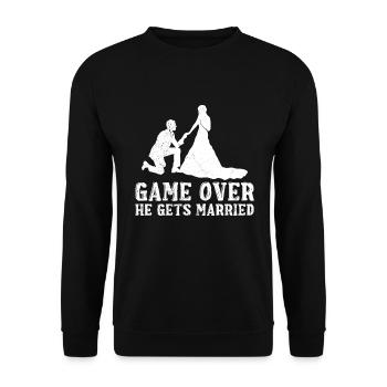 Game over - Bräutigam Jungesellenabschied - Sweat-shirt Unisexe - noir - Devant - Alina (178cm) & Michal (187cm)
