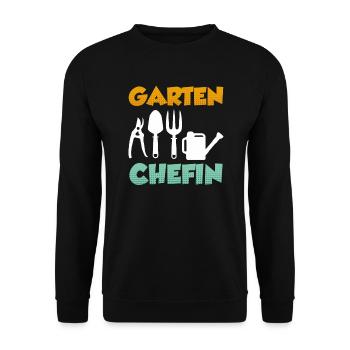 Garten Chefin Gärtnerin Damen Garten - Unisex Pullover - Schwarz - Vorne - Alina (178cm) & Michal (187cm)